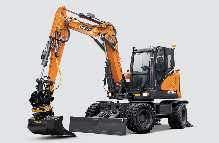 Unique Electric Wheeled Excavator Concept from DEVELON